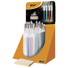 PENNA SFERA SCATTO MULTIFUNZIONE 4 COLORS GLACE' - PUNTA 1,0 MM - COLORI ASSORTITI - BIC - EXPO 40 PEZZI 102494