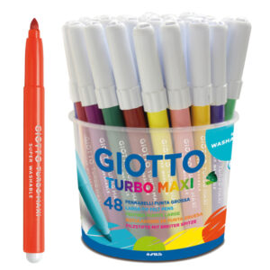 PENNARELLI TURBO MAXI - PUNTA D5MM - COLORI ASSORTITI - GIOTTO - BARATTOLO 48 PEZZI 40461