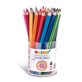 MATITE JUMBO - LUNGHEZZA 17,5CM E D MINA 5,5MM - 12 COLORI - PRIMO - BARATTOLO 36 MATITE 71018