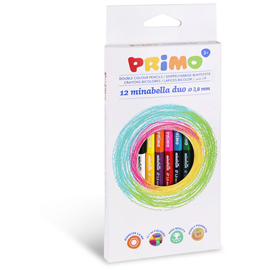 MATITE COLORATE MINABELLA DOPPIOCOLORE - D 3,8MM - PRIMO - ASTUCCIO 12 PEZZI 82445