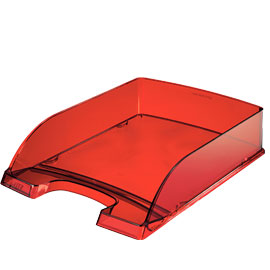 VASCHETTA PORTACORRISPONDENZA LEITZ PLUS STANDARD - 25,5X7X36 CM - ROSSO TRASPARENTE - LEITZ 53615