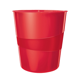 CESTINO GETTACARTE WOW - ALTEZZA 32,4 CM - DIAMETRO 29 CM - 15 L - ROSSO - LEITZ 102116