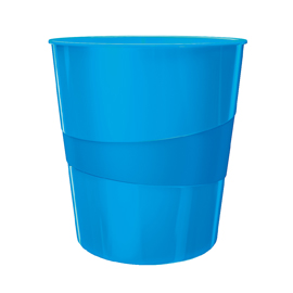 CESTINO GETTACARTE WOW - ALTEZZA 32,4 CM - DIAMETRO 29 CM - 15 LT - BLU METALLIZZATO - LEITZ 80516