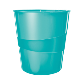 CESTINO GETTACARTE WOW - ALTEZZA 32,4 CM - DIAMETRO 29 CM -15 LT - ACQUA MARINA - LEITZ 80513