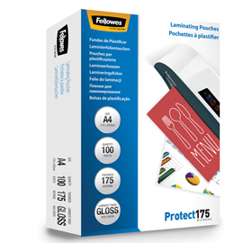 POUCHES PROTECT175 - A3 - 303X426 MM - 2X175 MICRON - FELLOWES - SCATOLA 100 PEZZI 77619