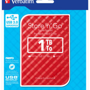 VERBATIM - USB 3.0 PORTATILE STORE 'N'GO 9,5MM DRIVE - ROSSO - 53203 - 1TB VERB53203