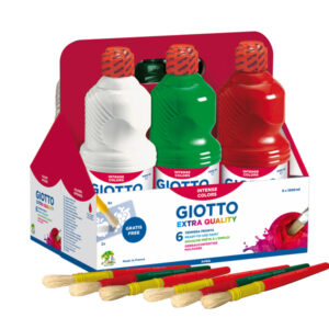SCHOOLPACK 6 FLACONI TEMPERA PRONTA - 1000ML - COLORI ASSORTITI - GIOTTO 51282