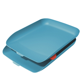 KIT DOPPIA VASCHETTA PORTACORRISPONDENZA COSY - BLU - LEITZ 95285