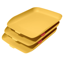 KIT TRIPLA VASCHETTA PORTACORRISPONDENZA COSY - GIALLO - LEITZ 95287