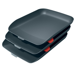 KIT TRIPLA VASCHETTA PORTACORRISPONDENZA COSY - GRIGIO - LEITZ 95289