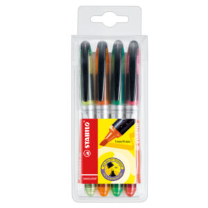 EVIDENZIATORE STABILO NAVIGATOR - PUNTA A SCALPELLO - TRATTO 1,00 - 4,00 MM - STABILO - ASTUCCIO 4 PEZZI 77310