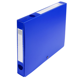 SCATOLA PER ARCHIVIO BOX - CON BOTTONE - 25X33 CM - DORSO 4 CM - BLU - EXACOMPTA 82446