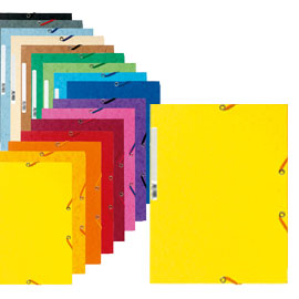 CARTELLINA CON ELASTICO - CARTONCINO LUSTRE' - 3 LEMBI - 400 GR - 24X32 CM - GIALLO - EXACOMPTA 71864