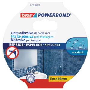 NASTRO BIADESIVO PER SPECCHI TESA  POWERBOND - 5 MT X 19 MM - BIANCO - TESA 51419