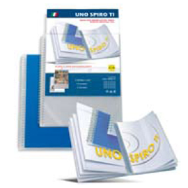 PORTALISTINI PERSONALIZZABILE UNO SPIRO TI - CON SPIRALE - 22X30 CM - 10 BUSTE - BLU - SEI ROTA 53961