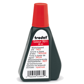 INCHIOSTRO 7011 PER TIMBRO IN GOMMA - 28 ML - ROSSO - TRODAT 80410