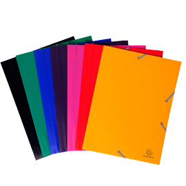 CARTELLINA 3 LEMBI - CON ELASTICI - PPL - 24X32 CM - COLORI ASSORTITI - EXACOMPTA 71880