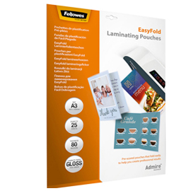 POUCHES ADMIRE EASYFOLD - A3 - CORDONATE - FELLOWES - SCATOLA 25 PEZZI 82967