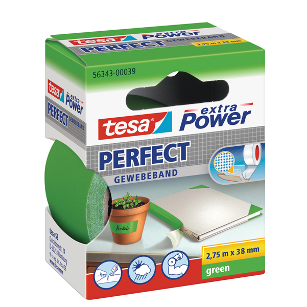 NASTRO ADESIVO TELATO XP PERFECT - 38 MM X 2,7 M - VERDE - TESA 51407