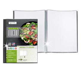 PORTA MENU' TI - 2 BUSTE - PERSONALIZZABILE - 22 X 30 CM - NERO - SEI ROTA 94848