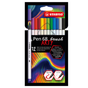 PENNARELLI PEN 68 BRUSH ARTY LINE 568-18 - COLORI ASSORTITI - STABILO - ASTUCCIO 18 PEZZI 92795