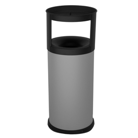 GETTACARTE AUTOESTINGUENTE CON POSACENERE - 40 L - DIAMETRO 31 CM - H 80 CM - ACCIAIO - GRIGIO - STILCASA 100480