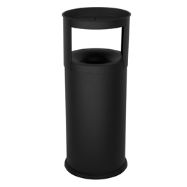GETTACARTE AUTOESTINGUENTE CON POSACENERE - 40 L - DIAMETRO 31 CM - H 80 CM - ACCIAIO - NERO - STILCASA 100479
