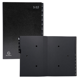 CLASSIFICATORE NUMERICO 1-12 ORDONATOR - 25X33 CM - NERO - EXACOMPTA 82455