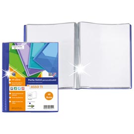 PORTALISTINO PERSONALIZZABILE ASSO TI - 15 X 21 CM - 40 BUSTE - BLU - SEI ROTA 99217