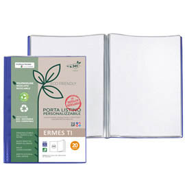 PORTALISTINI PERSONALIZZABILE ERMES TI - PP RICICLATO - 22 X 30 CM - 20 BUSTE - BLU - SEI ROTA 100137
