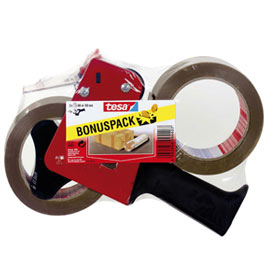 TENDINASTRO DISPENSER COMFORT 6400 - NASTRI FINO A 50 MM - 2 ROTOLI DI NASTRO COLOR AVANA 50 MM X 66 M INCLUSI - TESA 46172