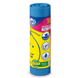 SACCHI IMMONDIZIA 70X110CM 120LT AZZURRO 10PZ. 57546