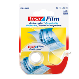 NASTRO BIADESIVO TESA  FILM - IN CHIOCCIOLA - 7,5 MT X 12 MM - TRASPARENTE - TESA 65014