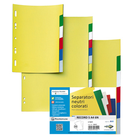 SEPARATORE RECORD S - 12 TASTI - PP - 21X29,7 CM - A4 - MULTICOLORE - SEI ROTA 25673