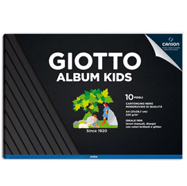 ALBUM KIDS CARTONCINO CARTONCINO NERO 5+ - A4 - 220GR - 10 FOGLI - GIOTTO 86057