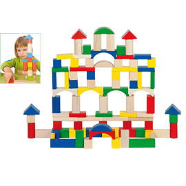 GIOCO COSTRUZIONI IN LEGNO - PEZZI ASSORTITI - CWR - CONF. 100 PEZZI 79402