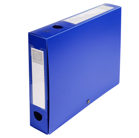 SCATOLA PER ARCHIVIO BOX - CON BOTTONE - 25X33 CM - DORSO 6 CM - BLU - EXACOMPTA 82448