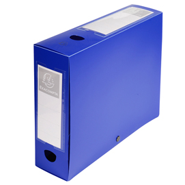 SCATOLA PER ARCHIVIO BOX - CON BOTTONE - 25X33 CM - DORSO 8 CM - BLU - EXACOMPTA 82450