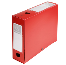 SCATOLA PER ARCHIVIO BOX - CON BOTTONE - 25X33 CM - DORSO 8 CM - ROSSO - EXACOMPTA 82451