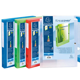 CARTELLA PERSONALIZZABILE CON BOTTONE KREACOVER  - PPL - 24X32 CM - DORSO 4 CM - COLORI ASSORTITI - EXACOMPTA 64491