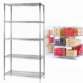 KIT SCAFFALE ARCHIMEDE - 5 RIPIANI - ACCIAIO CROMATO - 60X90X200 CM - SERENA GROUP 77018