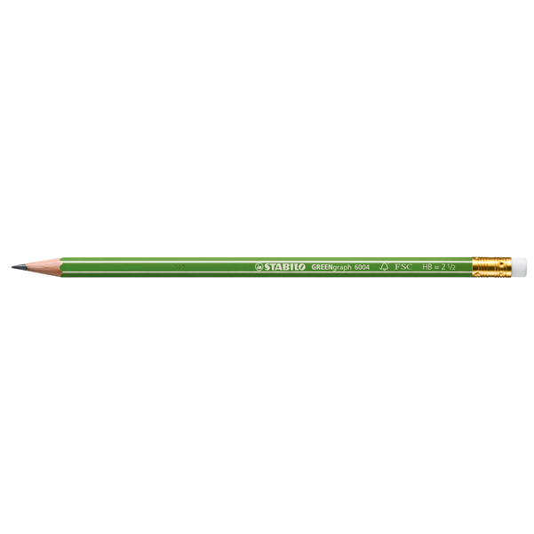 MATITA IN GRAFITE GREENGRAPH - GRADAZIONE HB - CON GOMMINO - STABILO - SCATOLA 12 MATITE 53485