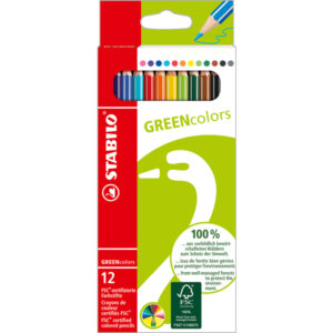 PASTELLI COLORATI GREENCOLORS - D MINA 2,5 MM - STABILO - ASTUCCIO 12 PEZZI 76863