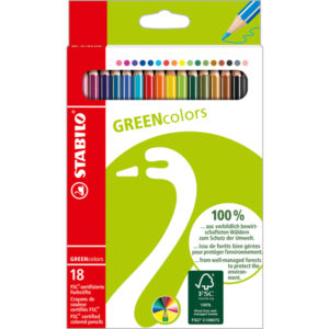 PASTELLI COLORATI GREENCOLORS - D MINA 2,5 MM - STABILO - ASTUCCIO 18 PEZZI 76864