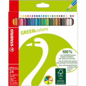 PASTELLI COLORATI GREENCOLORS - D MINA 2,5 MM - STABILO - ASTUCCIO 24 PEZZI 76865