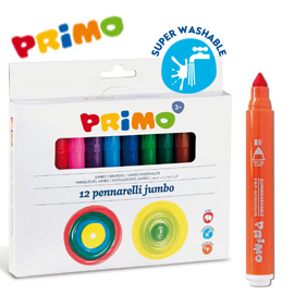 PENNARELLI JUMBO - PUNTA D7,6MM - COLORI ASSORTITI - PRIMO - ASTUCCIO 12 PEZZI 73453