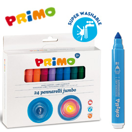 PENNARELLI JUMBO - PUNTA D7,6MM - COLORI ASSORTITI - PRIMO - ASTUCCIO 24 PEZZI 73143