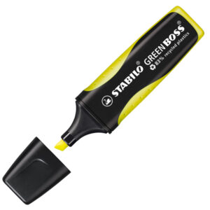 EVIDENZIATORE GREEN BOSS - PUNTA A SCALPELLO - TRATTO DA 2,0-5,0MM - GIALLO - 83 PLASTICA RICICLATA - STABILO 73392