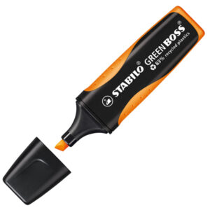 EVIDENZIATORE GREEN BOSS - PUNTA A SCALPELLO - TRATTO DA 2,0-5,0MM - ARANCIO - 83 PLASTICA RICICLATA - STABILO 73394