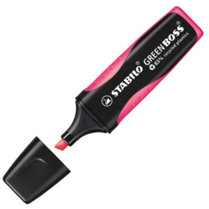 EVIDENZIATORE GREEN BOSS - PUNTA A SCALPELLO - TRATTO DA 2,0-5,0MM - ROSA - 83 PLASTICA RICICLATA - STABILO 73395